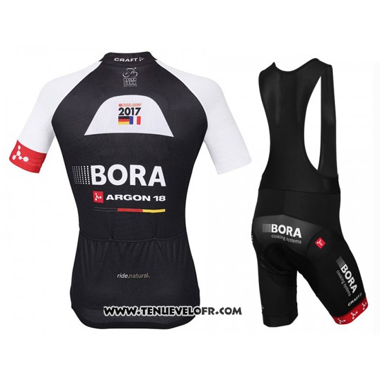 2016 Maillot Ciclismo Bora Noir et Rouge Manches Courtes et Cuissard